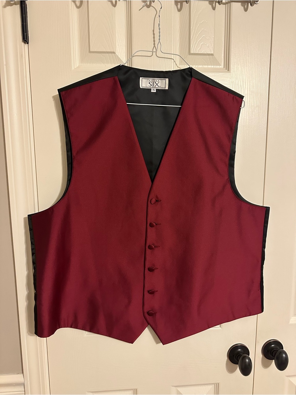 After Six Men's Burgundy and Black Dress Vest